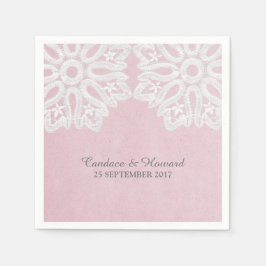 Roze Elegant Lace Paper Napkins Servetten