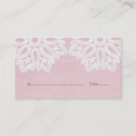 Roze Elegant Lace Place Kaarten Plaatskaartje