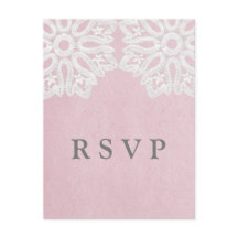 Roze Elegant Lace RSVP Briefkaart