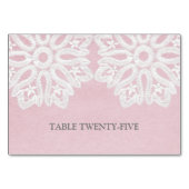 Roze Elegant Lace Table Kaart (Voorkant)