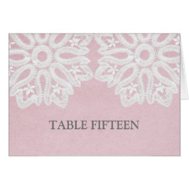 Roze Elegant Lace Table Number Kaart