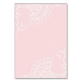 Roze Elegant Lace Table Number Kaart (Achterkant)