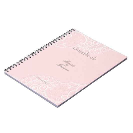 Roze  Elegant Lace Weddenschap Notitieboek (Linkerzijde)