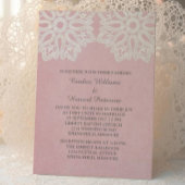Roze Elegant Lace Wedding Invite Kaart
