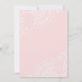 Roze  Elegant Lace Wedding Kaart (Achterkant)