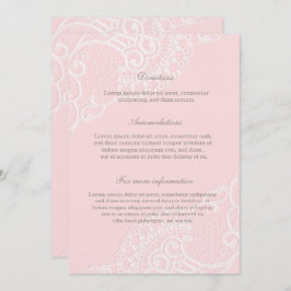 Roze  Elegant Lace Wedding Kaart