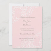 Roze  Elegant Lace Wedding Kaart (Voorkant)