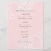 Roze  Elegant Lace Wedding Menu (Voorkant)