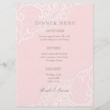 Roze  Elegant Lace Wedding Menu