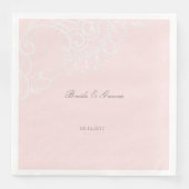 Roze  Elegant Lace Wedding Servet (Voorkant)