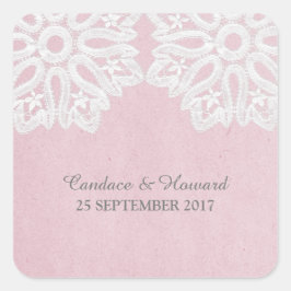 Roze Elegant Lace Wedding Stickers