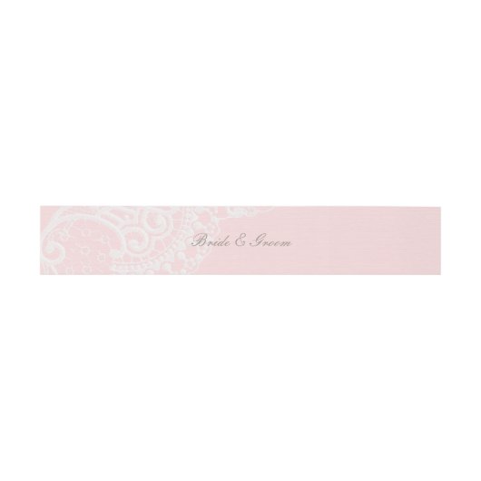 Roze  Elegant Lace Wedding Uitnodigingen Wikkel (Vlak)