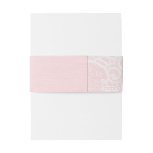 Roze Elegant Lace Wedding Uitnodigingen Wikkel (Achterkant Voorbeeld)