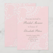 Roze  Elegant Lace Wedding Vrijgezellenfeest Kaart (Voorkant / Achterkant)