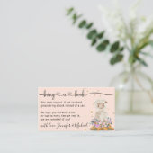 Roze Elegant Lam Schaap Baby Shower Breng een Boek Informatiekaartje (Staand voorkant)