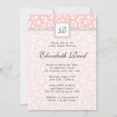 Roze Elegant Leopard Print Monogram Baby shower Kaart (Voorkant)