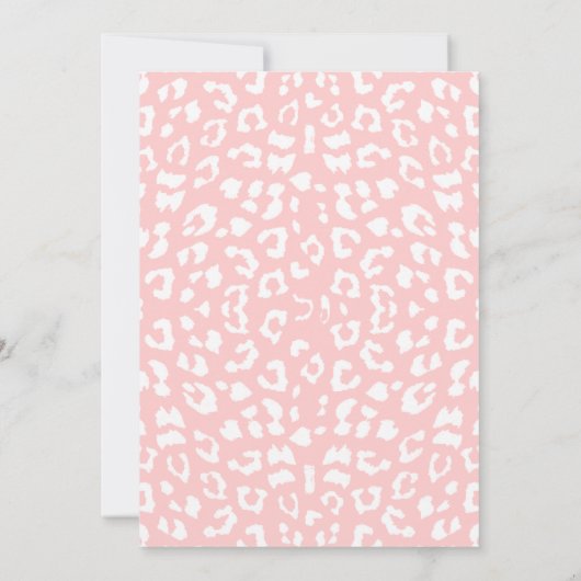 Roze Elegant Leopard Print Monogram Baby shower Kaart (Achterkant)