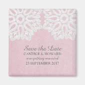 Roze Elegant Los sparen de Magnet van de Datum (Voorkant)