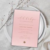 Roze Elegant Meisje Winter Baby shower Invitation Kaart
