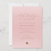 Roze Elegant Meisje Winter Baby shower Invitation Kaart (Voorkant)