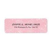 Roze Elegant Minimalist Plain Modern Familienaam Etiket (Voorkant)