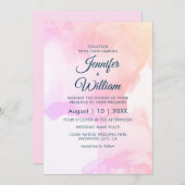 Roze elegant moderne Waterverf inkt Kaart (Voorkant / Achterkant)