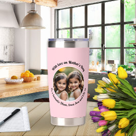 Roze Elegant Moederdag Custom Foto Chic Geïsoleerde Drinkbeker