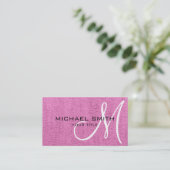 Roze Elegant Monogram Canvas Kijk uit Visitekaartje (Staand voorkant)