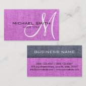Roze Elegant Monogram Canvas Kijk uit Visitekaartje (Voorkant / Achterkant)