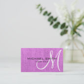 Roze Elegant Monogram Canvas Kijk uit Visitekaartje (Staand voorkant)