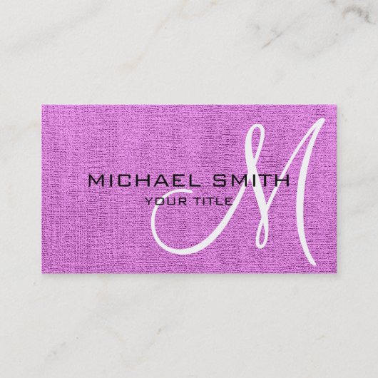 Roze Elegant Monogram Canvas Kijk uit Visitekaartje (Voorkant)