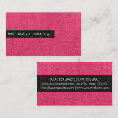 Roze Elegant Monogram Visitekaartje (Voorkant / Achterkant)