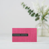 Roze Elegant Monogram Visitekaartje (Staand voorkant)