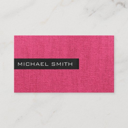 Roze Elegant Monogram Visitekaartje (Voorkant)
