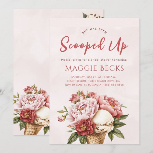 Roze Elegant Opgerept Bloemen Vrijgezellenfeest Ui Kaart (Voorkant / Achterkant)