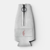 Roze Elegant Peacock - Aangepaste fleskoeler Flesjeskoeler (Achterkant)