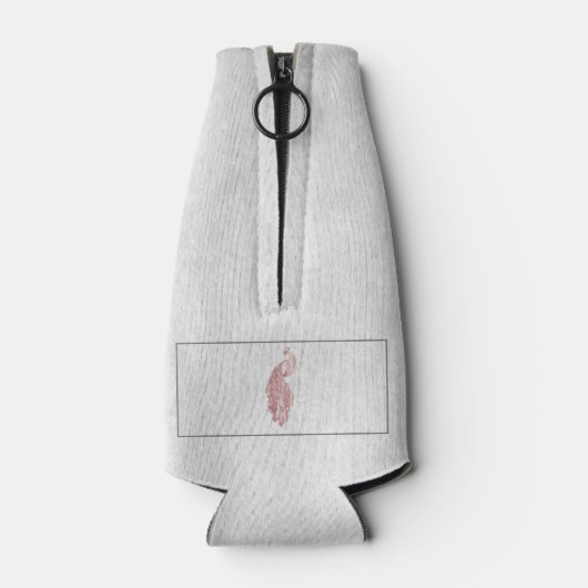 Roze Elegant Peacock - Aangepaste fleskoeler Flesjeskoeler (Achterkant)