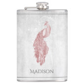 Roze Elegant Peacock Flask Heupfles (Voorkant)