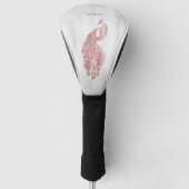 Roze Elegant Peacock Golf Head Hoesje Golfheadcover (Voorkant)