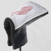 Roze Elegant Peacock Golf Head Hoesje Golfheadcover (3/4 voorkant)