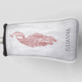 Roze Elegant Peacock Golf Head Hoesje Golfheadcover (Voorkant)