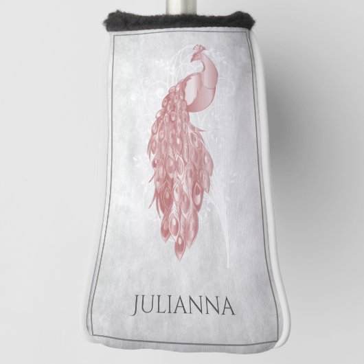 Roze Elegant Peacock Golf Head Hoesje Golfheadcover (Draai 90)
