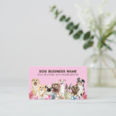 Roze Elegant QR Code Dog grooming Visitekaartje (Staand voorkant)