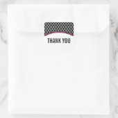 Roze elegant quatrefoil Hartelijk dank, Stickers (Tas)