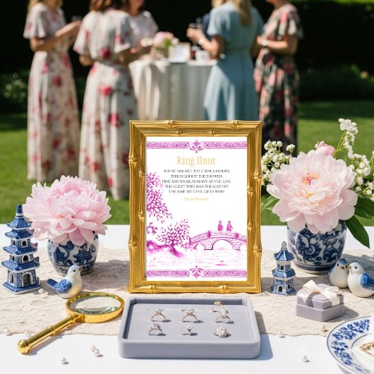 Roze elegant Ring Hunt Game bord Kaart
