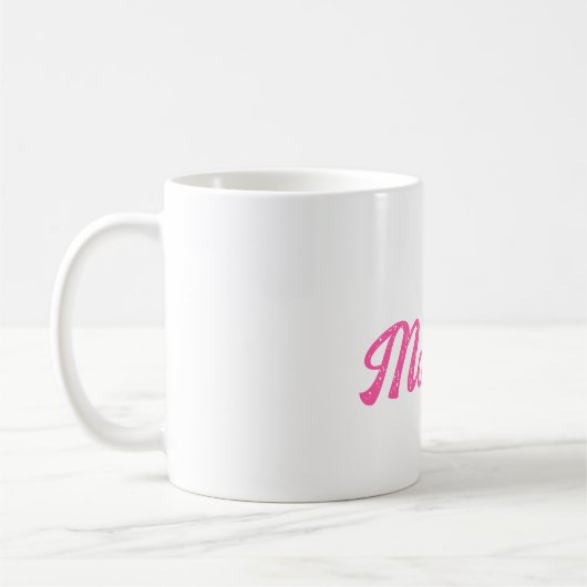Roze Elegant Script Beste moeder Motief Koffiemok (Links)