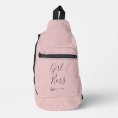 Roze Elegant Script Meisje Boss Sling Bag (Voorkant)