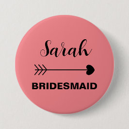 Roze Elegant & Simpele Op Maat Gemaakte Bruidsmeis Ronde Button 7,6 Cm