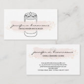 Roze elegant simpele sojakandel visitekaartje (Voorkant / Achterkant)