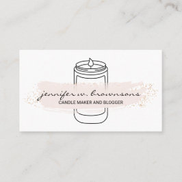 Roze elegant simpele sojakandel visitekaartje